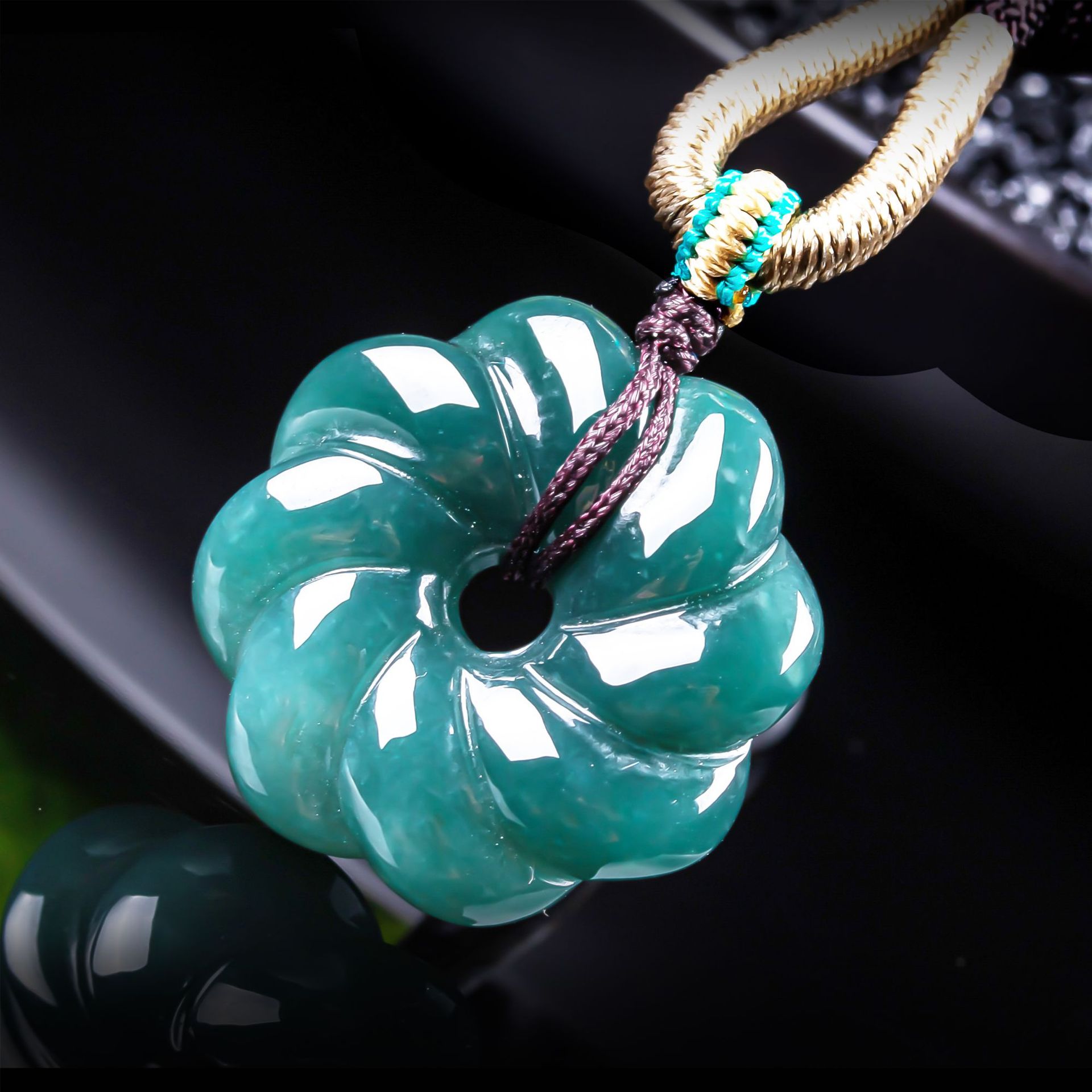 Jewelry Making With Stones - Natürlicher burmesischer Jadeit-Blumenanhänger Halskette Accessoires Edelstein-Talismane