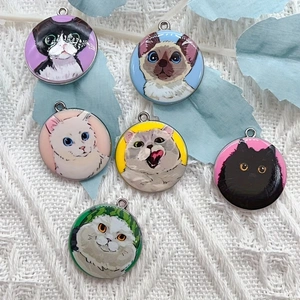 Jewelry Making Earring Supplies - 10 Stück Cartoon-Tier-Katzen-Emaille-Anhänger für die Schmuckherstellung,