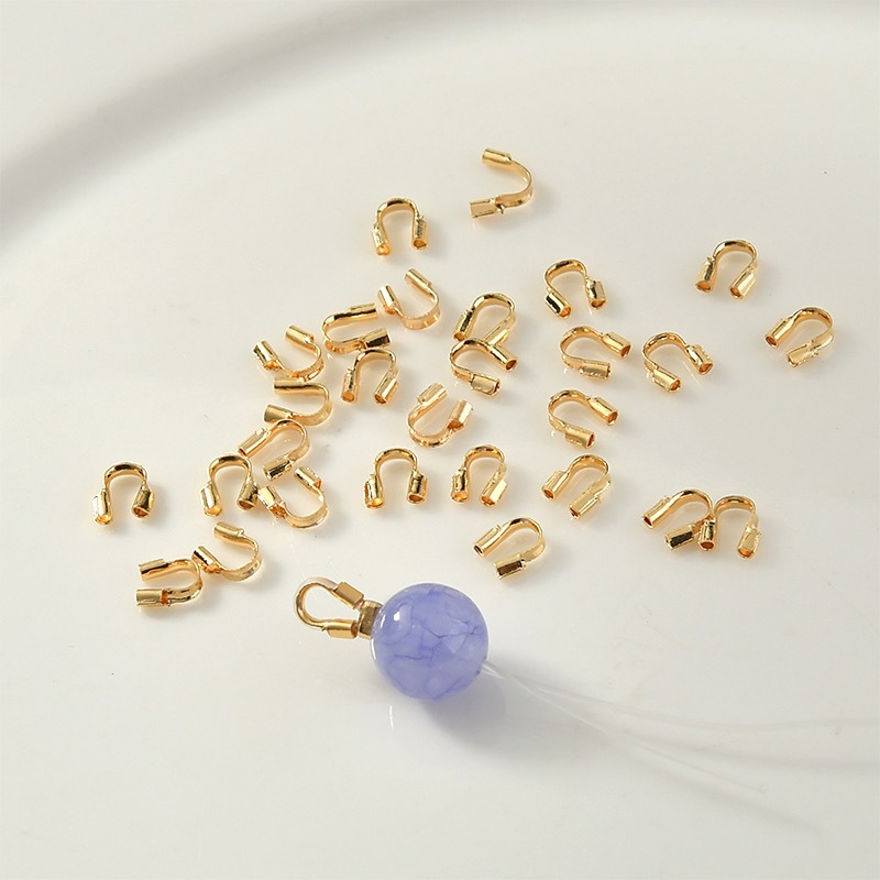 Jewelry Making Loops - 100 Stück 4x4,5mm Drahtschutzschellen Drahtschutzschlaufen U-förmige