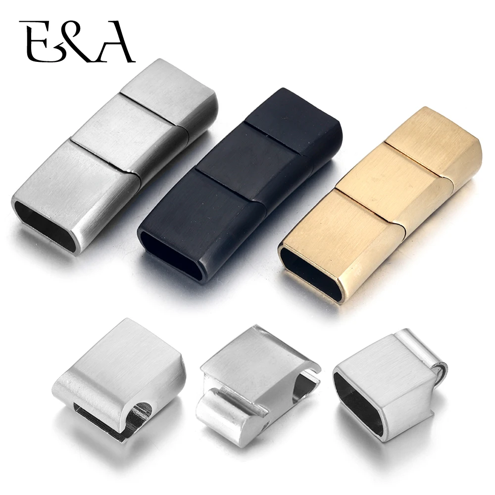 Jewelry Making Metals - Erweiterter Edelstahl-Verschluss, drei Teile, Magnetverschlüsse, 12