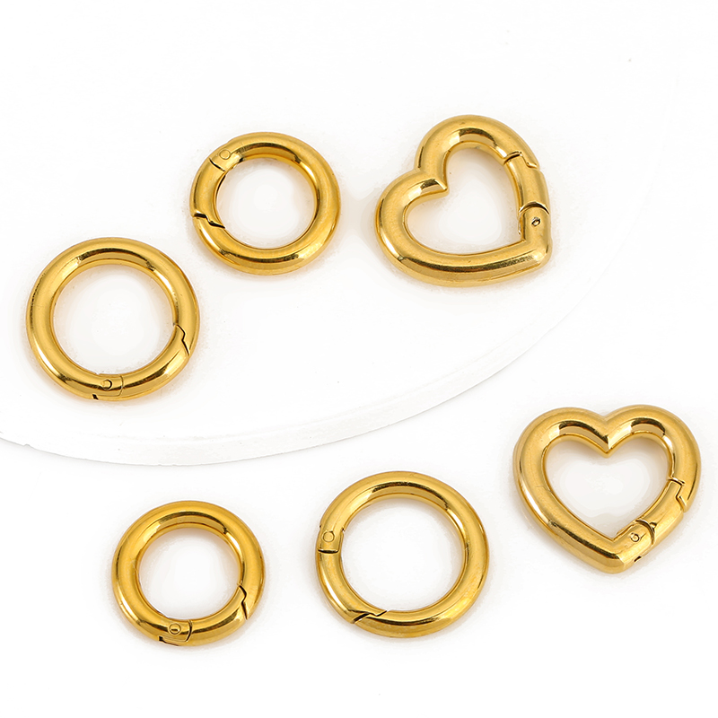 Jewelry Making Ring Tool - 2 Stück Edelstahl-Verschlüsse, Herz, runder Ring,