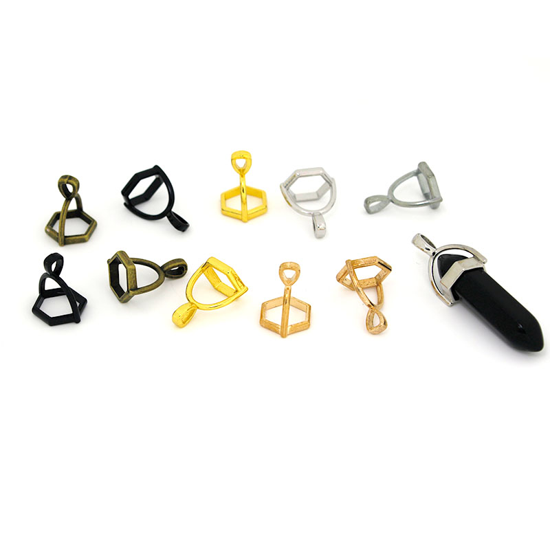 Jewelry Making Hardware - 20 Stück sechseckige Edelsteinkappen Naturstein Kristall