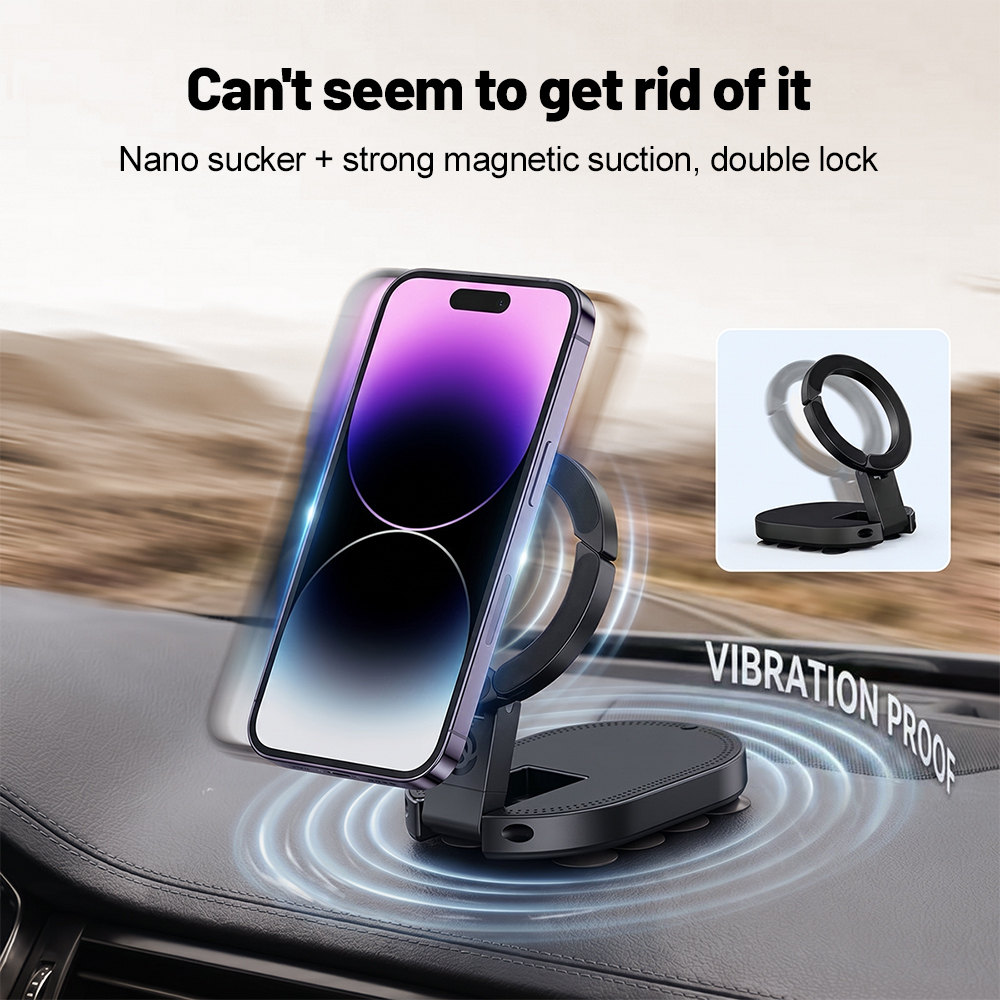 Ring Blank Adjustable - 360 ° Rotierbarer 3-in-1-Saugnapf-Magnet-Handyhalter, mehrfach verstellbarer,