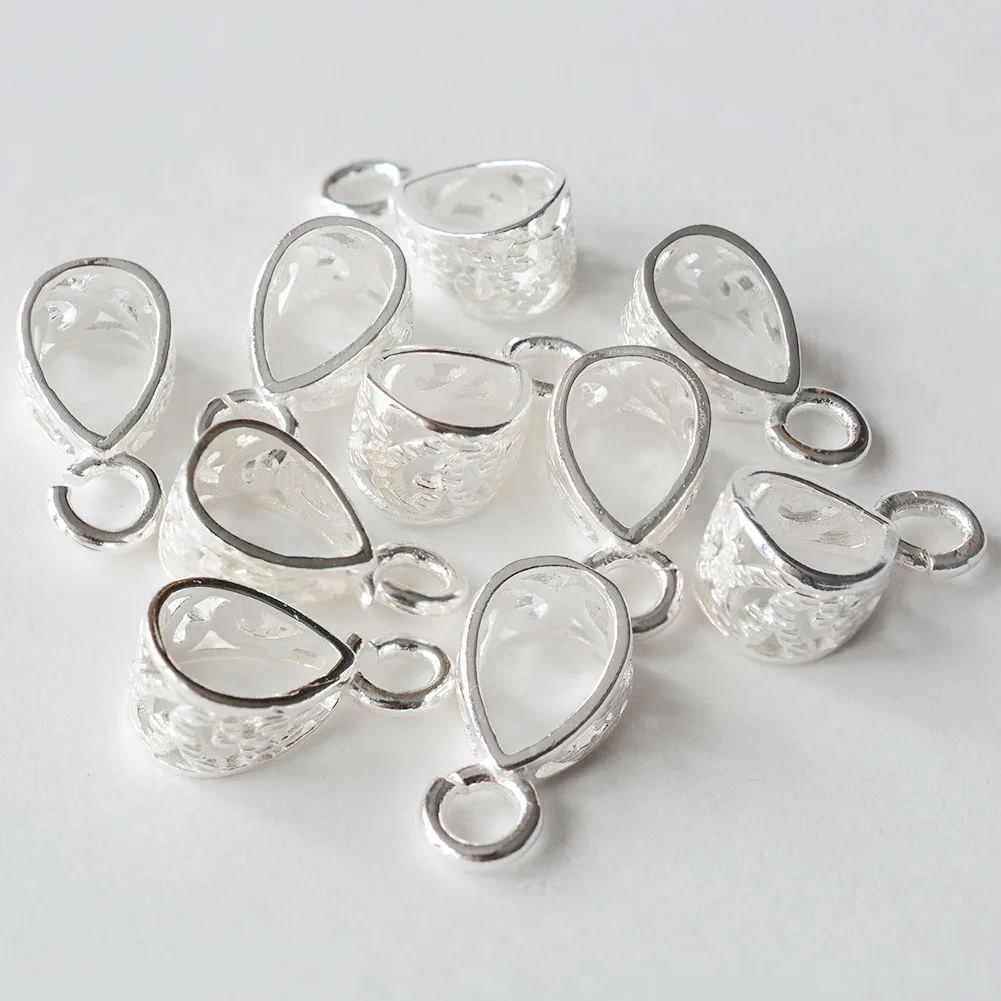 Jewelry Making Loops - Schiebe-Anhängerverschluss aus 925er-Sterlingsilber mit offener Schlaufe