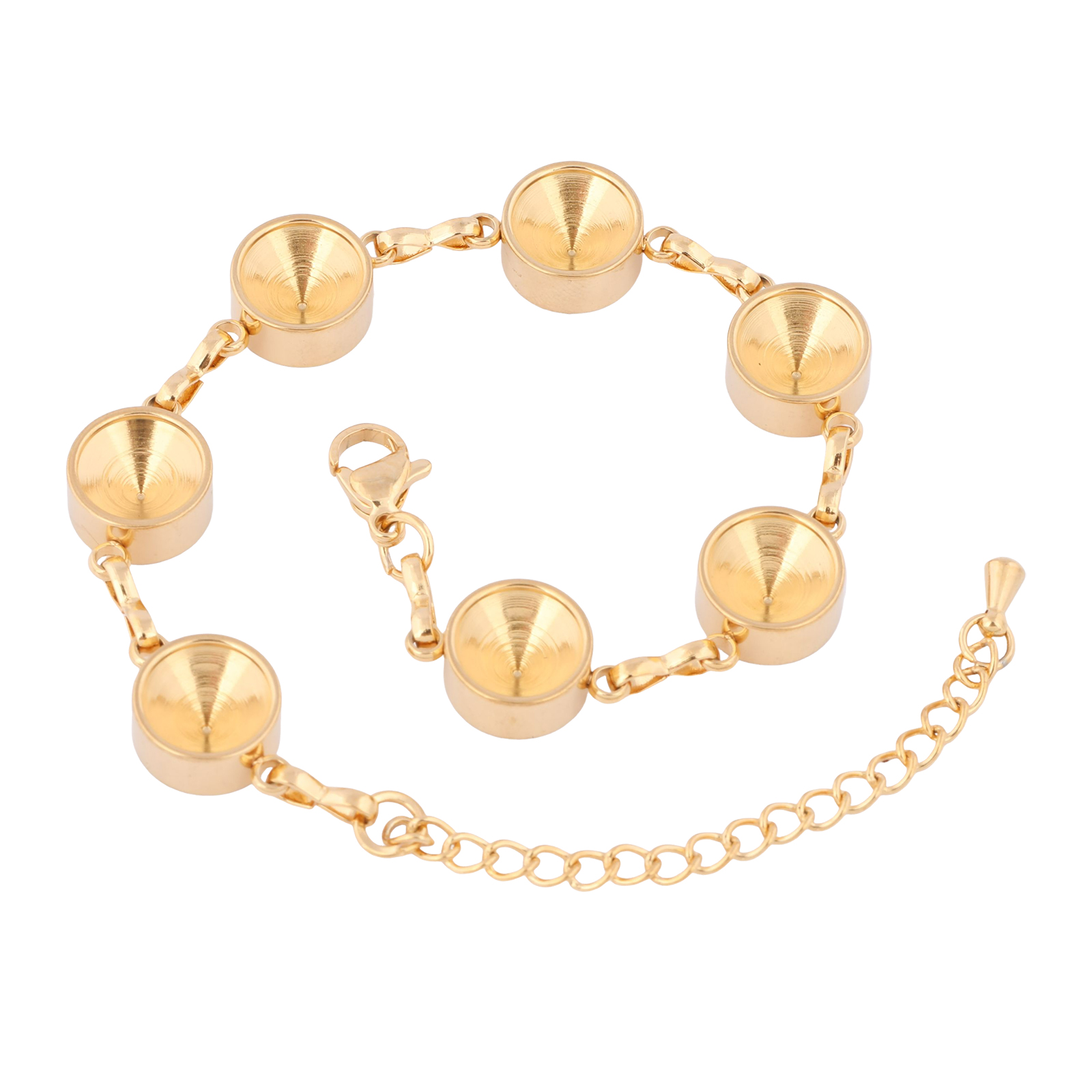 Jewelry Making With Stones - 2 Stück Edelstahl Vergoldete Armband-Basis Fassungen