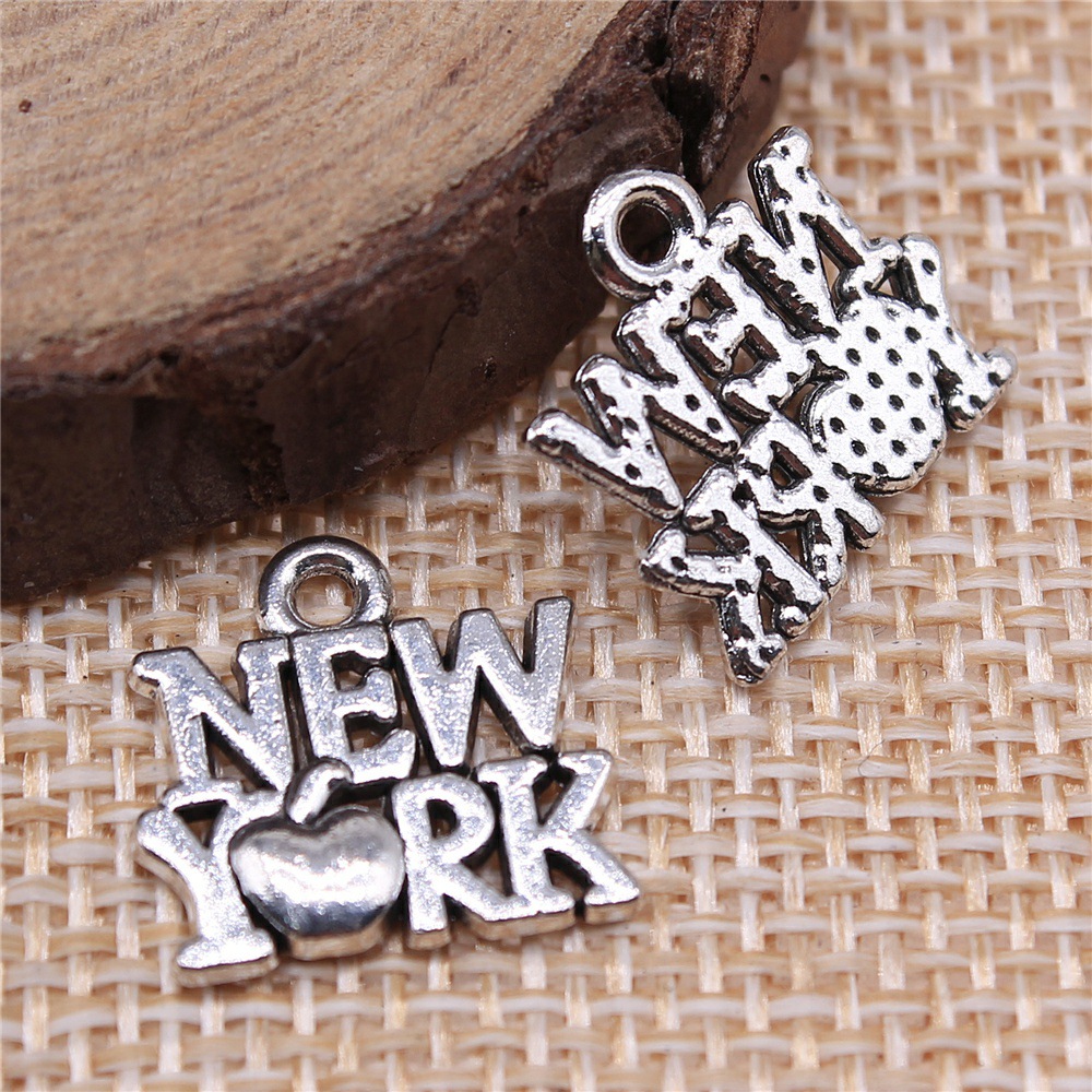 Jewelry Making New York - 40 Stück 15x14mm (0,59x0,55 Zoll) Antiksilberfarbene