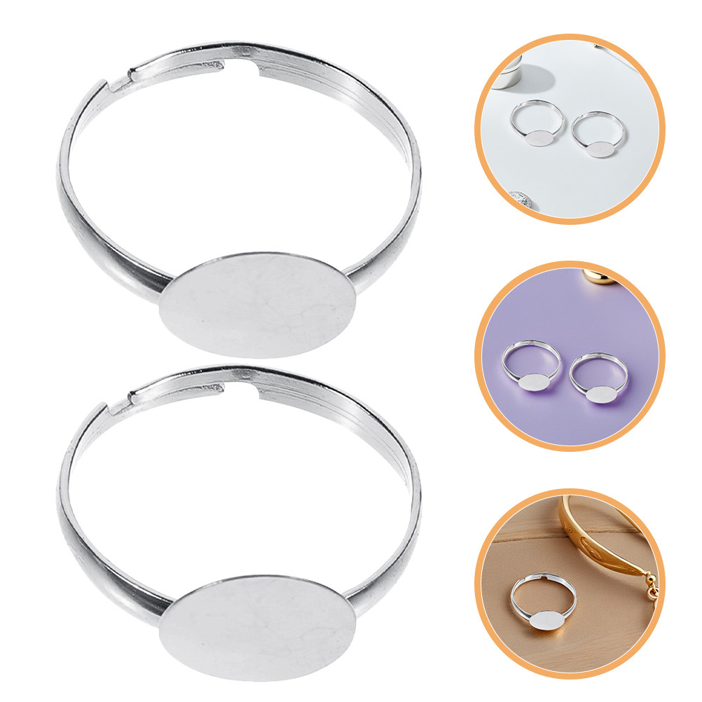 Ring Blank Adjustable - 50 Stück Verstellbare Flache Ringbasen 10mm