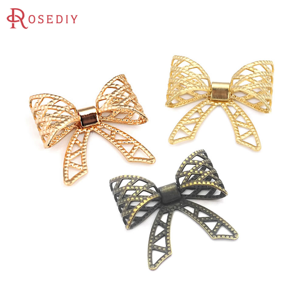 Jewelry Making Store - 18K Goldfarbene Messing-Gitterbogen-Anhänger Hochwertige DIY-Schmuckzubehör-Materialien Rosediy
