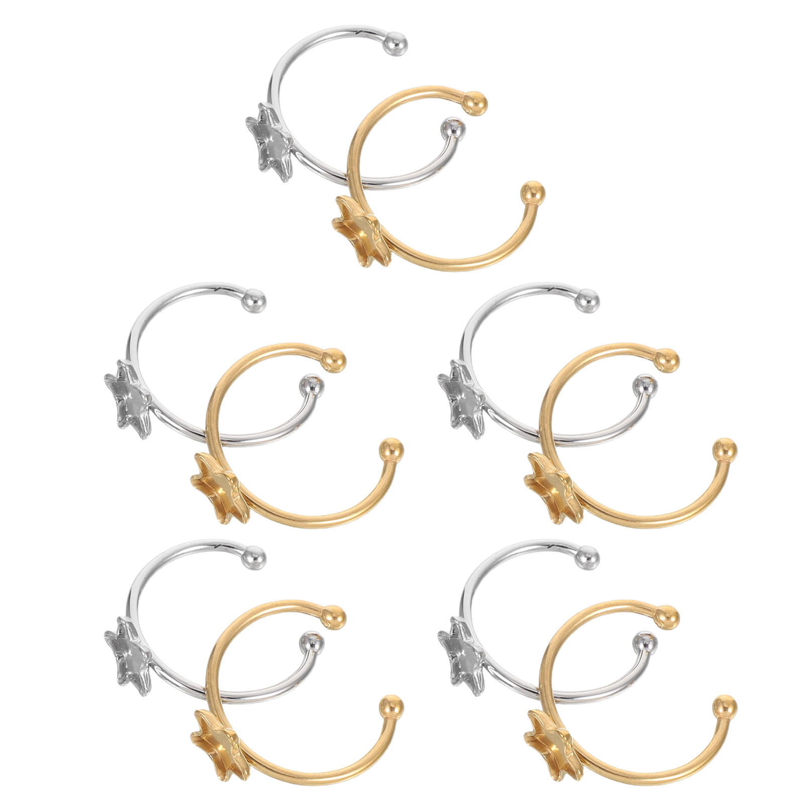 Ring Blank Adjustable - 10 Stück Edelstahlringe, Leere Basis, Flache