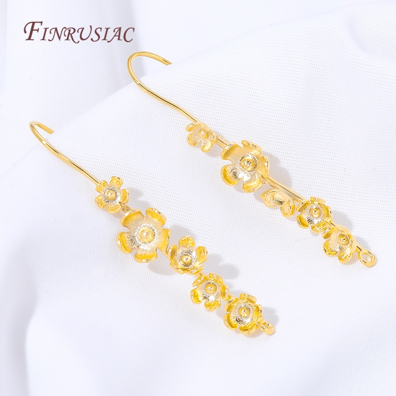 Jewelry Making Earring Supplies - 18K vergoldete Blumen-Ohrringhaken, Vintage-Blumen-Ohrhänger für die