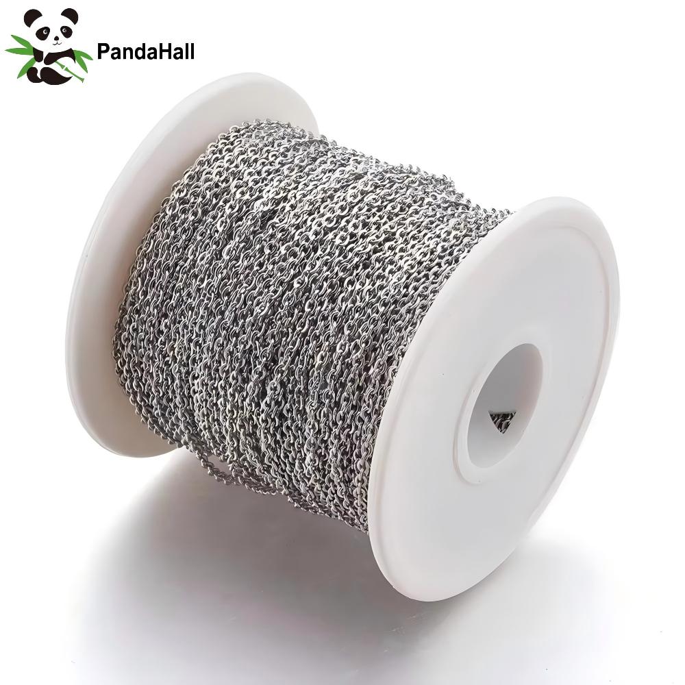 Chain Roll Cable - PandaHall 50 m/Rolle Edelstahl-Kabelketten, gelötete Gliederketten
