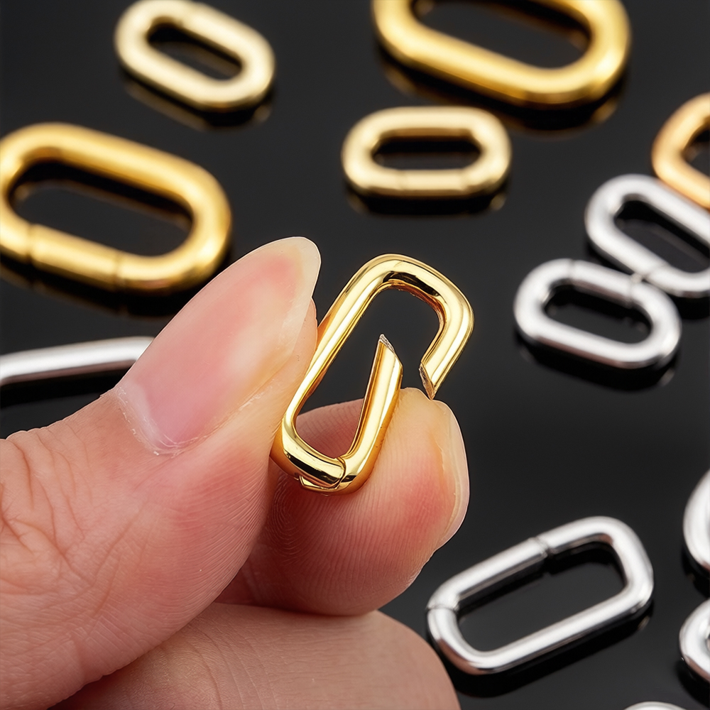 Jewelry Making Hardware - 2 Stück 18K vergoldete ovale Karabiner-Halskettenverschlüsse
