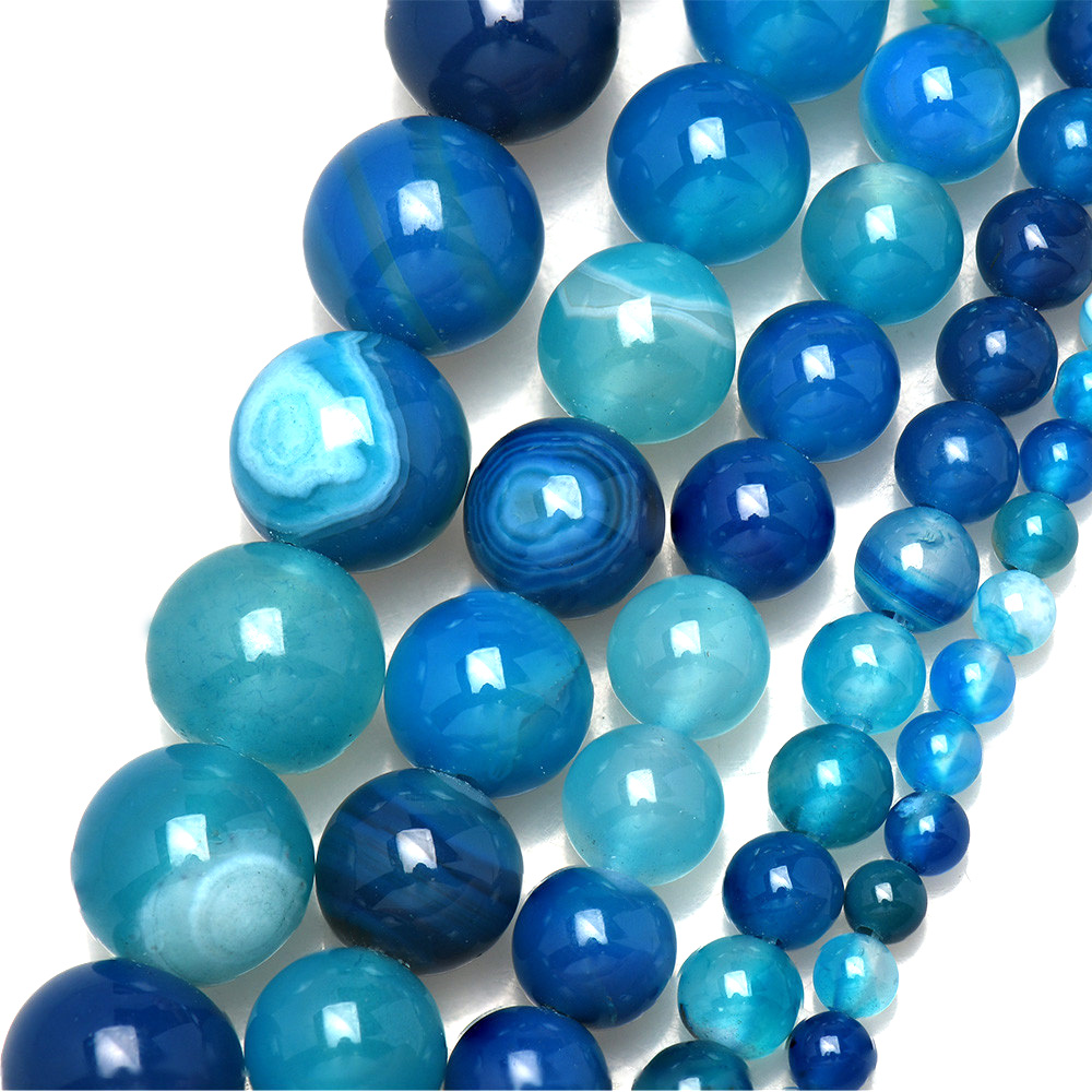 Naturstein gebänderte blaue Sp – Jewelry Making With Stones Bewertung und Preis