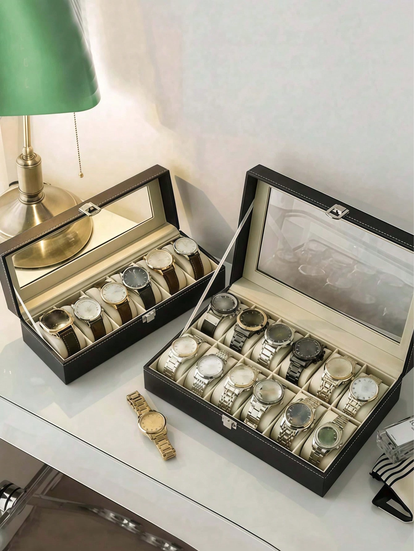 Leder-Uhrenbox mit Schloss, Gr – Jewelry Making Organizer Box Bewertung und Preis
