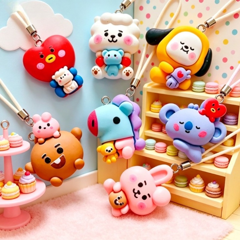 7 Stück BT21 Harz-Cartoon-Anhä – Jewelry Making Earring Supplies Bewertung und Preis