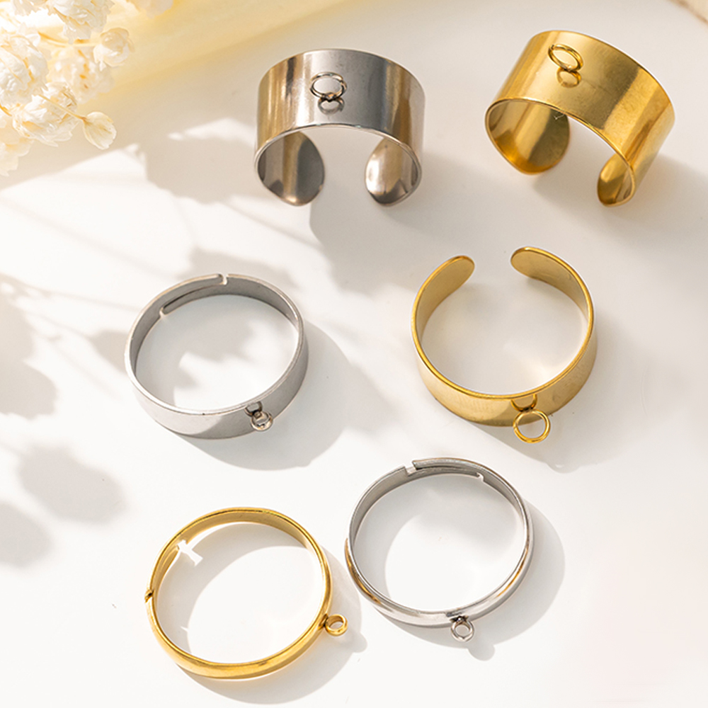 5 teile/los Edelstahl Gold Far – Ring Blank Adjustable Bewertung und Preis