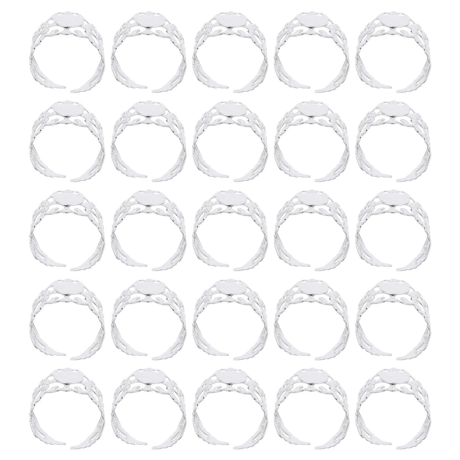 50 Stück verstellbare ovale fl – Ring Blank Adjustable Bewertung und Preis